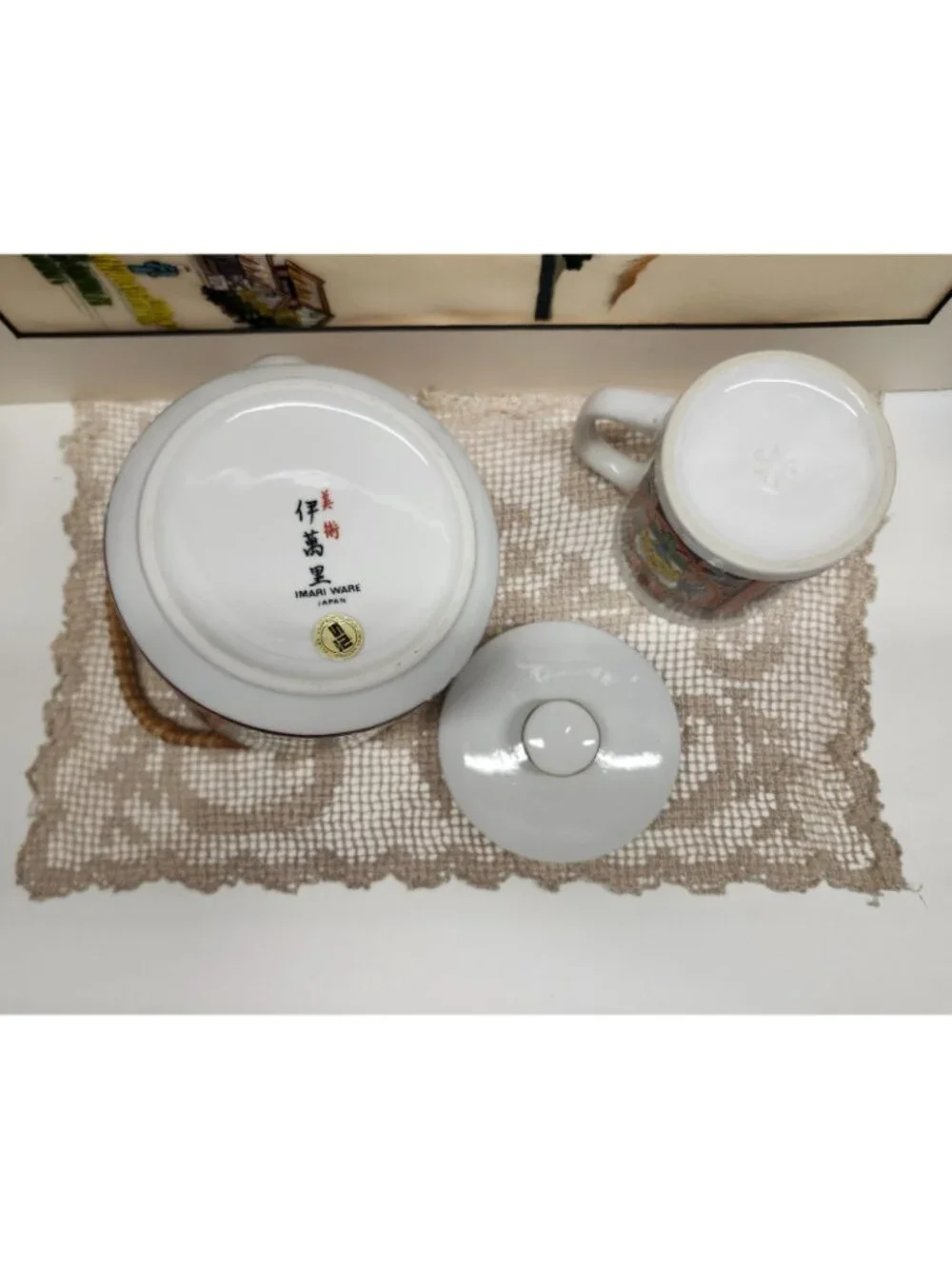 Imari Ware Teapot & Mug Set National Silver Co Nagoya Japan Vintage